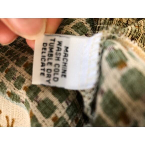 Vintage Alfred Dunner Camel Print Button-Front Top Earthy Tribal Boho Size: 8 - Picture 13 of 15